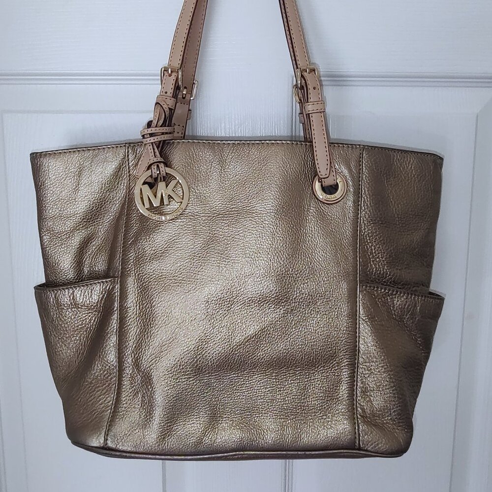 Michael Kors metallic gold tote